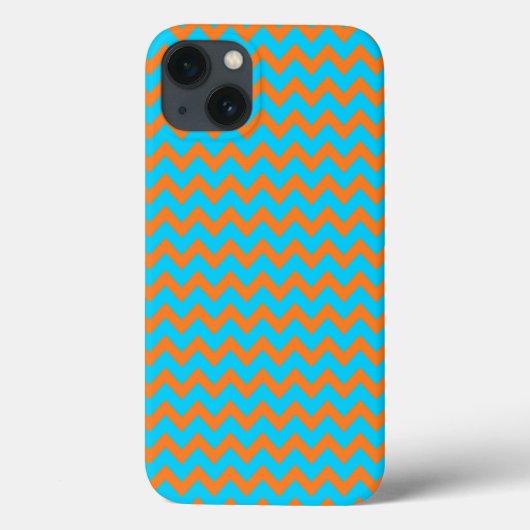 Helles Orange- und Blaugrün-Chevron-Muster Case-Mate iPhone Hülle (Rückseite)