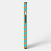 Helles Orange- und Blaugrün-Chevron-Muster iPhone Hülle (Linke Seite)