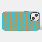 Helles Orange- und Blaugrün-Chevron-Muster iPhone Hülle (Rückseite (Horizontal))