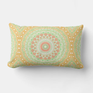Helles Orange und Grün Sommer Kaleidoskop Lendenkissen