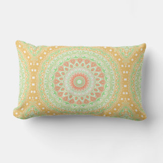 Helles Orange und Grün Sommer Kaleidoskop Lendenkissen
