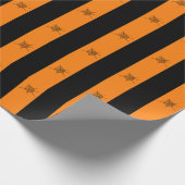 Helles Orange- und Schwarz-Halloween-Muster Geschenkpapier (Ecke)