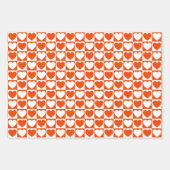 Helles Orange und Weiße Herzen Geschenkpapier Set (Vorderseite)