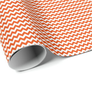 Helles orange und weißes kleines Zickzack Geschenkpapier