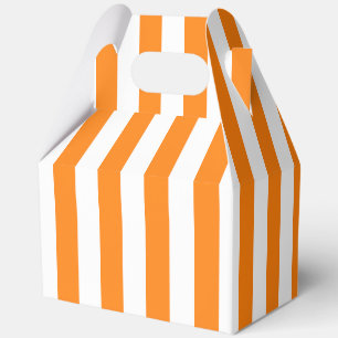 Helles Orange und weißes Streifen Halloween Geschenkschachtel