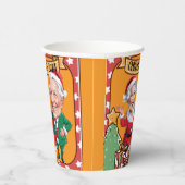 Helles Orange Weihnachtskarikaturenpaar Pappbecher (Rechts)