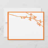 Helles Orange Wild Blume Branches Wedding RSVP Karte (Vorderseite)