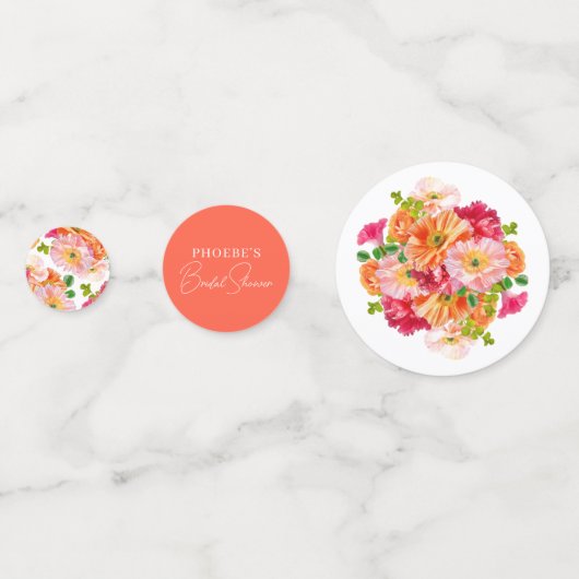 Helles orangefarbenes Brautparty Konfetti (Vorderseiten)