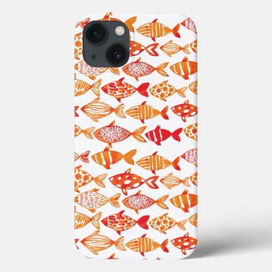 Helles Orangefarbenes Fischmuster Case-Mate iPhone Hülle (Rückseite)