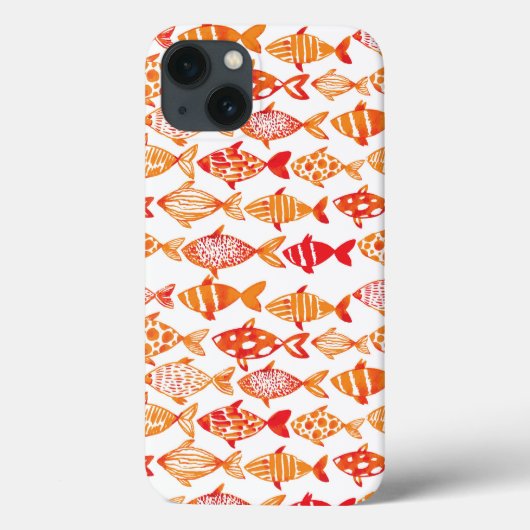 Helles Orangefarbenes Fischmuster Case-Mate iPhone Hülle (Rückseite)