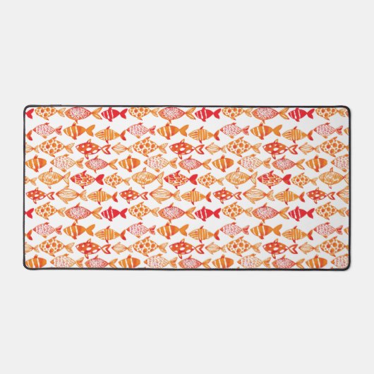 Helles Orangefarbenes Fischmuster Schreibtischunterlage (Vorderseite)