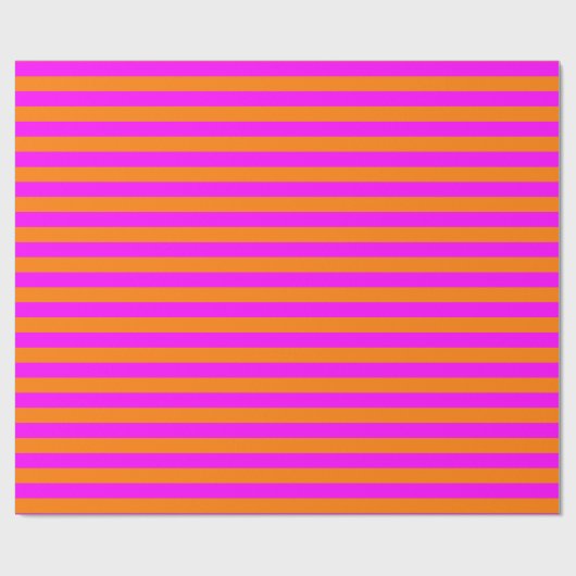 Helles, orangefarbenes Streifenmuster Geschenkpapier (Flach)