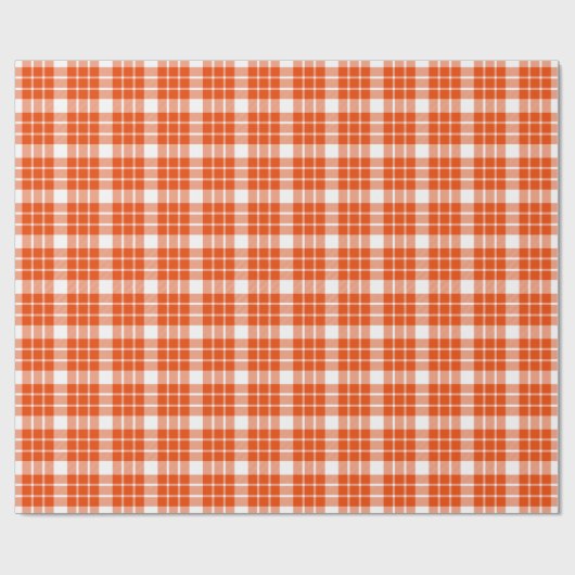 Helles, orangefarbenes und weißes Kariertes Schlei Geschenkpapier (Flach)