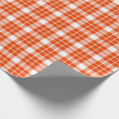 Helles, orangefarbenes und weißes Kariertes Schlei Geschenkpapier (Ecke)