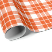 Helles, orangefarbenes und weißes Kariertes Schlei Geschenkpapier (Rolleneckpunkt)