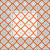 Helles Orangenmuster, hellgrau-grünes Blau-Quadrat Stoff (Kachel)