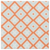 Helles Orangenmuster, hellgrau-grünes Blau-Quadrat Stoff (Nahaufnahme)