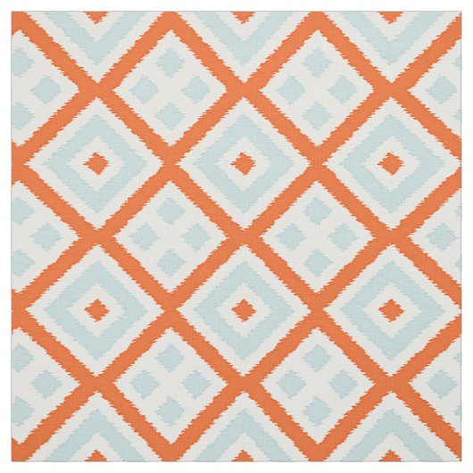 Helles Orangenmuster, hellgrau-grünes Blau-Quadrat Stoff (Muster)