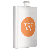 Helles oranges Kreis-Monogramm Flachmann (Rechts)