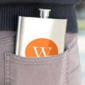 Helles oranges Kreis-Monogramm Flachmann (Beispiel)