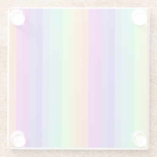 Helles Pastel Rainbow Strip Untersetzer (Rückseite)