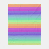 Helles Pastel Rainbow Stripe Fleece Blanket (Vorderseite)