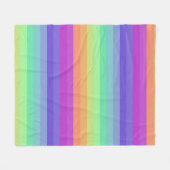 Helles Pastel Rainbow Stripe Fleece Blanket (Vorderseite (Horizontal))