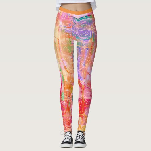 Helles Pastell Pattern Leggings (Vorderseite)