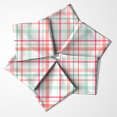 Helles Pastellrosa und grünes Kariertes Muster Stoff