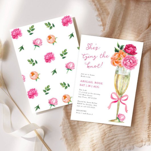 Helles Peony, das Brautparty des Knotens Einladung