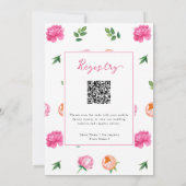 Helles Peony, das die QR-Kanzlei des Knotens binde Einladung (Rückseite)