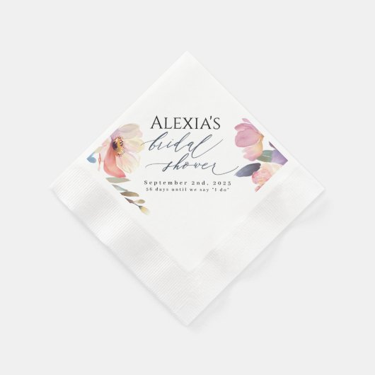 Helles Peony Shower Napkin Design Serviette (Ecke)