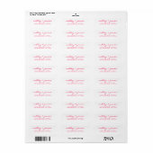 Helles Pink Script Elegant Hochzeit Rücksendeadres (Vorne)