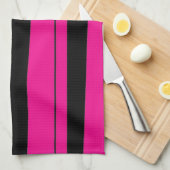 Helles Pink und schwarzes gestreiftes Muster Geschirrtuch (Viertel Falte)