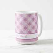 Helles Pink und Winter White Snowflake Muster Kaffeetasse (VorderseiteRechts)
