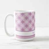 Helles Pink und Winter White Snowflake Muster Kaffeetasse (Links)