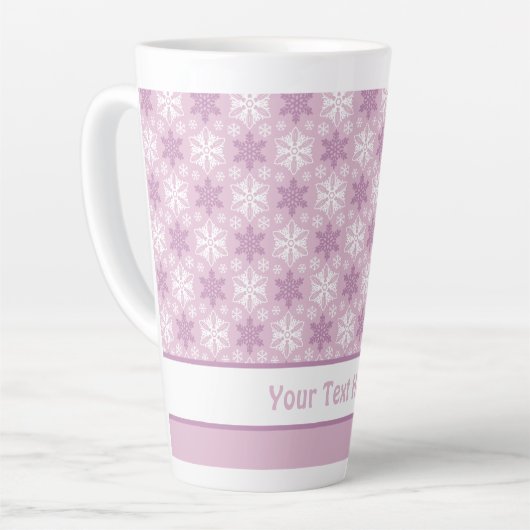 Helles Pink und Winter White Snowflake Muster Milchtasse (Linke Ecke)