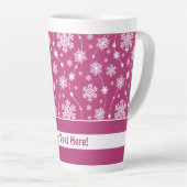 Helles Pink und Winter White Snowflake Muster Milchtasse (Rechte Ecke)