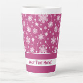 Helles Pink und Winter White Snowflake Muster Milchtasse (Vorderseite)
