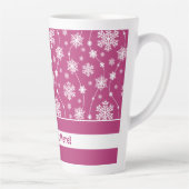 Helles Pink und Winter White Snowflake Muster Milchtasse (Rechts)