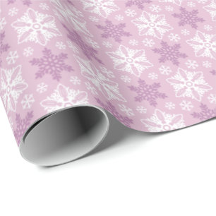 Helles Pink und Winterweißes Schneeflockenmuster Geschenkpapier
