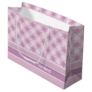 Helles Pink und Winterweißes Schneeflockenmuster Große Geschenktüte