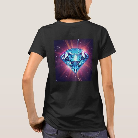 Helles pixeliges Diamant  T-Shirt (Rückseite)