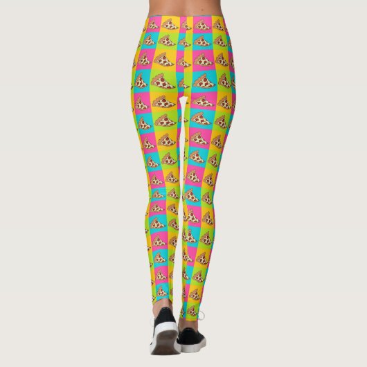 Helles Pizzaslicdesign Leggings (Rückseite)