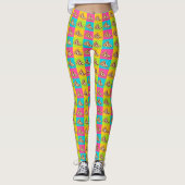 Helles Pizzaslicdesign Leggings (Vorderseite)