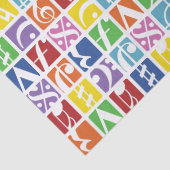 Helles Pop Art Colors Music Symbols Muster Seidenpapier (Detail)