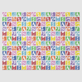 Helles Pop Art Colors Music Symbols Muster Seidenpapier