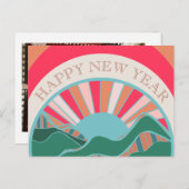 Helles positives neues Jahr Feiertagspostkarte (Vorne/Hinten)