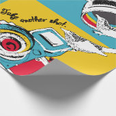 Helles Poster im Stil der Pop-Kunst mit Bild oder Geschenkpapier (Ecke)