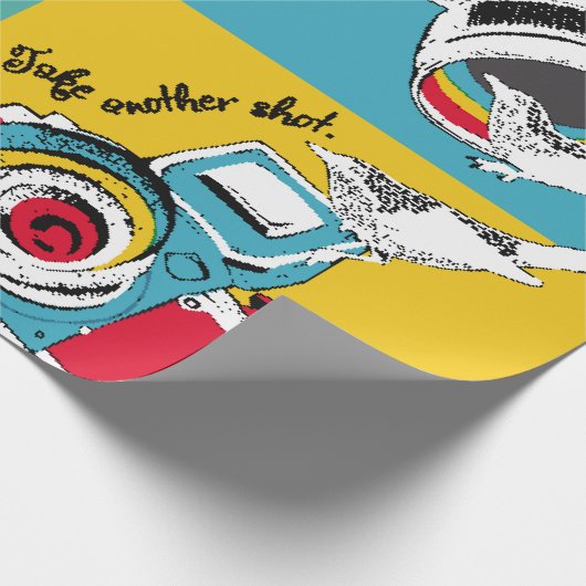 Helles Poster im Stil der Pop-Kunst mit Bild oder Geschenkpapier (Ecke)